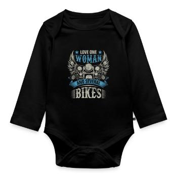 Love Several Bikes - Organic Longsleeve Baby Bodysuit - black - Front