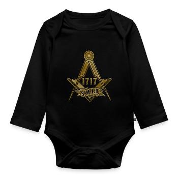 Masonic Freemasonry Fraternal - Baby Bio-Langarm-Body - Schwarz - Vorne