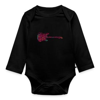 Guitariste Guitariste Guitariste - Body Bébé bio manches longues - noir - Devant