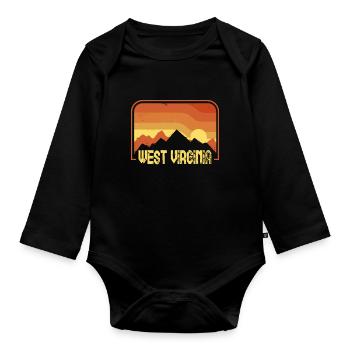 West Virginia - Baby Bio-Langarm-Body - Schwarz - Vorne