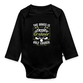 Funny Golf Course Quote Golfer Golfing - Organic Longsleeve Baby Bodysuit - black - Front