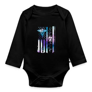 American Registered Nurse - Organic Longsleeve Baby Bodysuit - black - Front