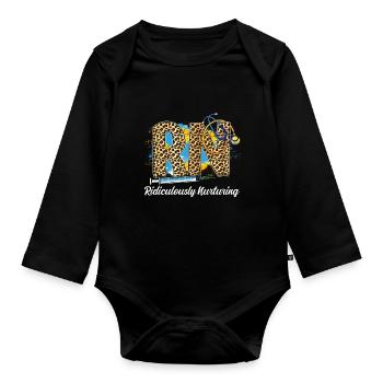Funny Registered Nurse Humor - Organic Longsleeve Baby Bodysuit - black - Front