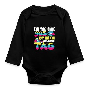 Ein Tag ohne 90s - Baby Bio-Langarm-Body - Schwarz - Vorne