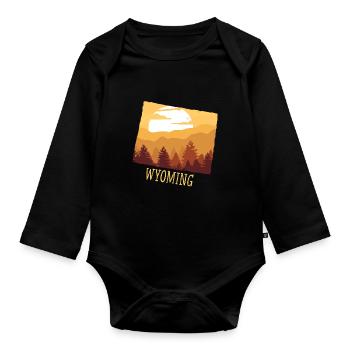 Wyoming - Organic Longsleeve Baby Bodysuit - black - Front