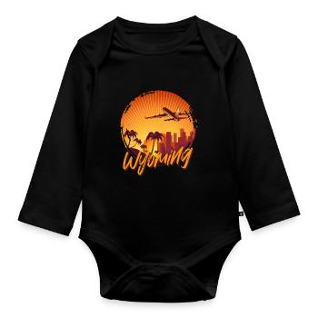 Wyoming - Organic Longsleeve Baby Bodysuit - black - Front