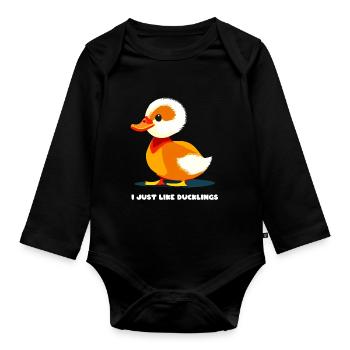 Caneton Mignon Mignon Mignon - Body Bébé bio manches longues - noir - Devant