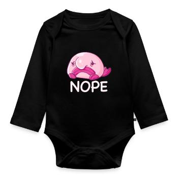Costume de Blobfish - Visage de poisson Blob laid - - Body Bébé bio manches longues - noir - Devant