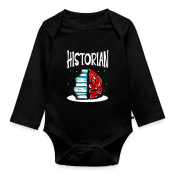 Historien Histoire Professeur d’histoire Histoire - Body Bébé bio manches longues - noir - Devant