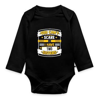 Not Scared Father's Mother's day Gift Sibling Fami - Baby Bio-Langarm-Body - Schwarz - Vorne