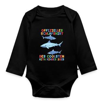 Hai Kita Kindergarten 2023 - Baby Bio-Langarm-Body - Schwarz - Vorne