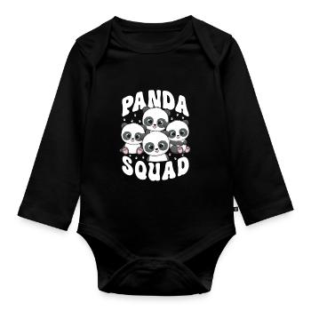 Panda Trupp - Baby Bio-Langarm-Body - Schwarz - Vorne
