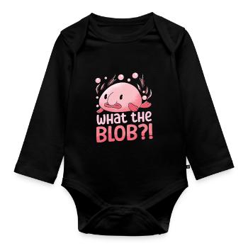 Costume de Blobfish - Visage de poisson Blob laid - - Body Bébé bio manches longues - noir - Devant