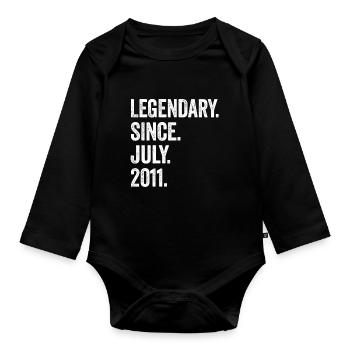 12e anniversaire 12 ans légendaires depuis juillet 2011 - Body Bébé bio manches longues - noir - Devant