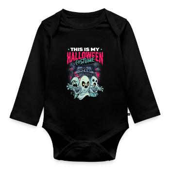 This Is My Halloween Costume - Organic Longsleeve Baby Bodysuit - black - Front