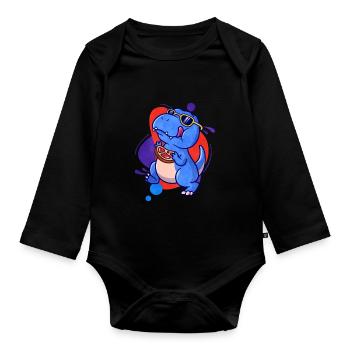Steak - Baby Bio-Langarm-Body - Schwarz - Vorne
