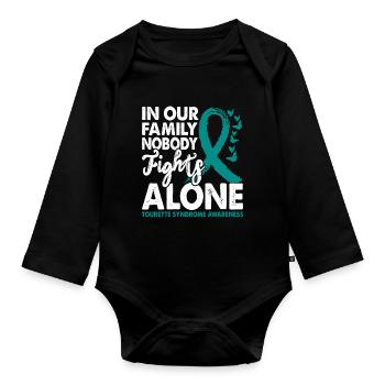 Niemand Kämpft Allein Tourette-syndrom Bewusstsein - Baby Bio-Langarm-Body - Schwarz - Vorne