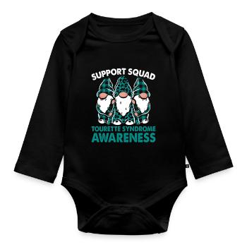 Support Squad Tourette Syndrome Awareness Month - Organic Longsleeve Baby Bodysuit - black - Front
