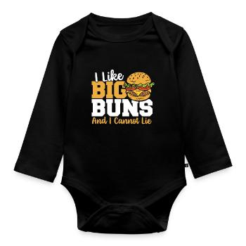J’aime les gros rouleaux et je ne peux pas mentir - Body Bébé bio manches longues - noir - Devant