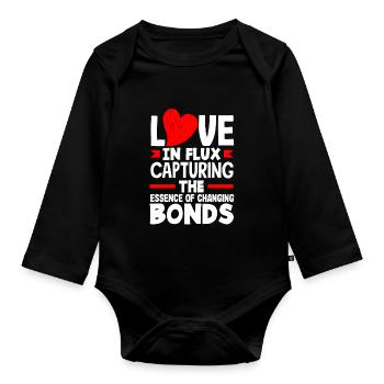 Love in Flux Capturing the Essence of Changing - Organic Longsleeve Baby Bodysuit - black - Front