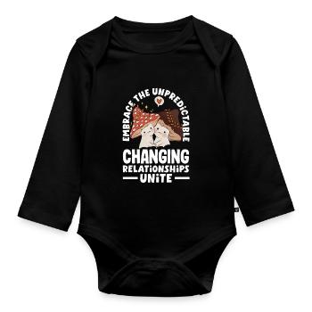 Embrace the Unpredictable Changing Relationships - Organic Longsleeve Baby Bodysuit - black - Front