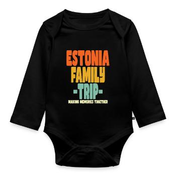 Estonia Family Trip Urlaub - Baby Bio-Langarm-Body - Schwarz - Vorne