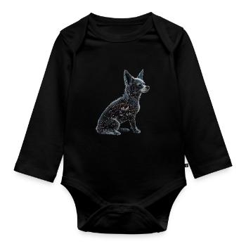 Chihuahua | Maman Chien Drôle Mignon Beau Motif - Body Bébé bio manches longues - noir - Devant