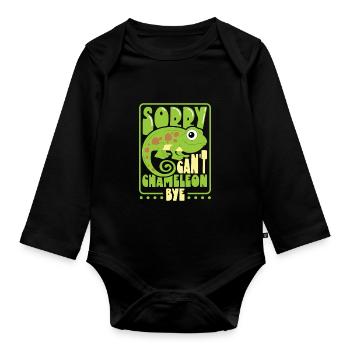 Chameleon Reptile Owner Lizard Reptile Pet - Baby Bio-Langarm-Body - Schwarz - Vorne