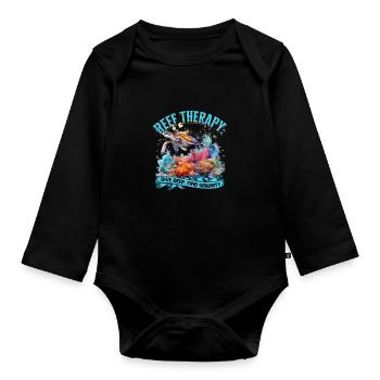 Reef therapy: Dive deep, find serenity - Reef - Organic Longsleeve Baby Bodysuit - black - Front