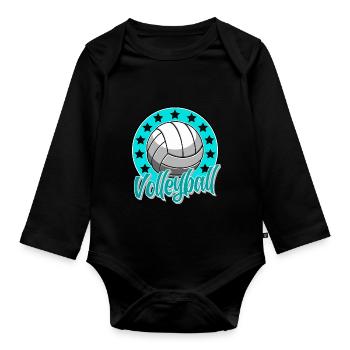 Volley-ball - Body Bébé bio manches longues - noir - Devant