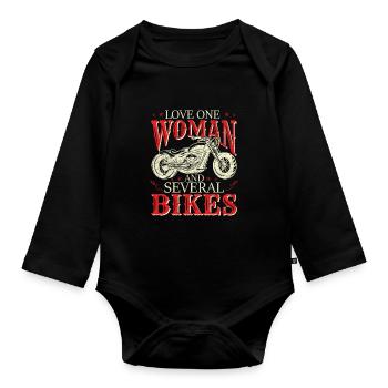 Love Several Bikes - Organic Longsleeve Baby Bodysuit - black - Front