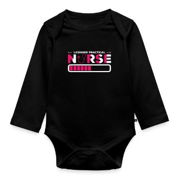 LPN Krankenschwester - Baby Bio-Langarm-Body - Schwarz - Vorne