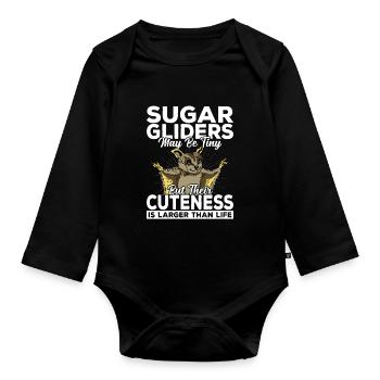 Sugar Gliders Cute Sugar Glider Owner - Organic Longsleeve Baby Bodysuit - black - Front