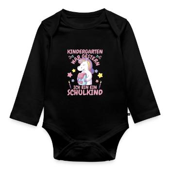Ich Bin Ein Schulkind Grundschule - Baby Bio-Langarm-Body - Schwarz - Vorne