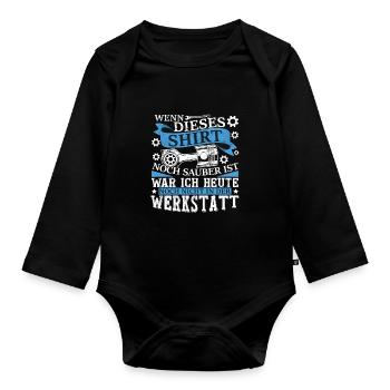 Automechaniker Werkstatt Autoschrauber - Baby Bio-Langarm-Body - Schwarz - Vorne