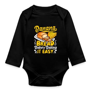 Drôle de vêtements de cuisson au pain aux bananes - Body Bébé bio manches longues - noir - Devant