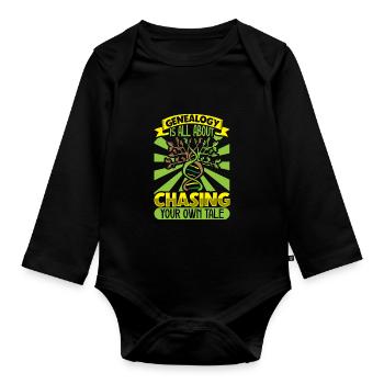 Family Tree Family Historian Genealogy Genealogist - Organic Longsleeve Baby Bodysuit - black - Front