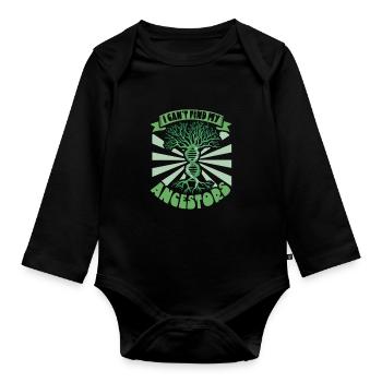 Arbre généalogique Historien de la famille Généalogie Généalogiste - Body Bébé bio manches longues - noir - Devant