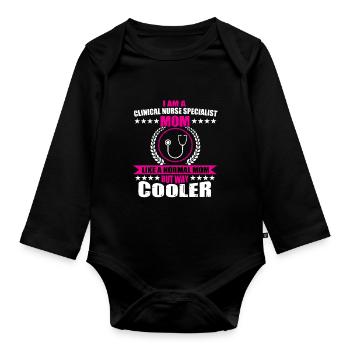 Infirmière clinicienne Fête des mères - Body Bébé bio manches longues - noir - Devant