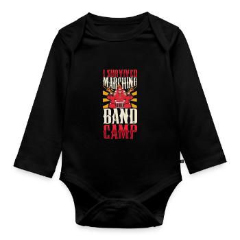 Musique de répétition de l’école clarinettiste de fanfare - Body Bébé bio manches longues - noir - Devant