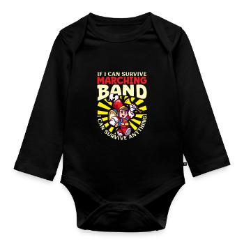 Marching Band Clarinetist School Rehearsal Music - Organic Longsleeve Baby Bodysuit - black - Front