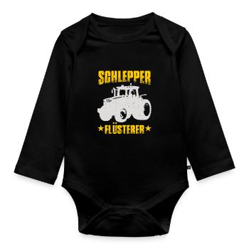 Schlepper Flüsterer - Baby Bio-Langarm-Body - Schwarz - Vorne