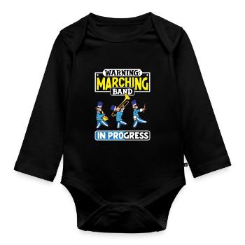 Musique de répétition de l’école clarinettiste de fanfare - Body Bébé bio manches longues - noir - Devant