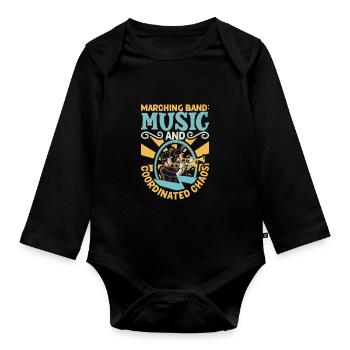Marching Band Clarinetist School Probenmusik - Baby Bio-Langarm-Body - Schwarz - Vorne