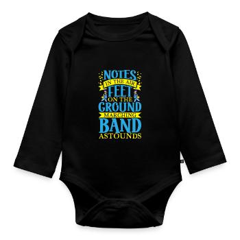 Musique de répétition de l’école clarinettiste de fanfare - Body Bébé bio manches longues - noir - Devant