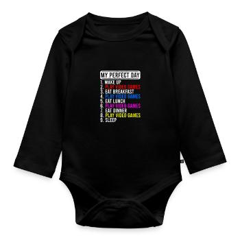 DUDE, DID YOU EAT THE LAST UNICORN? NO! - - Organic Longsleeve Baby Bodysuit - black - Front