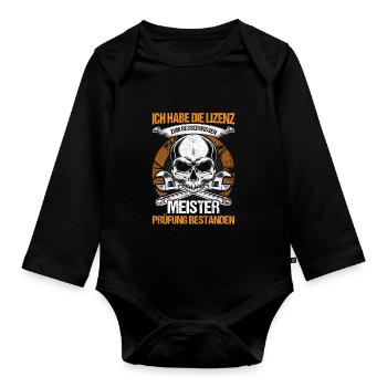 Meister Meisterprüfeng bestanden - Baby Bio-Langarm-Body - Schwarz - Vorne