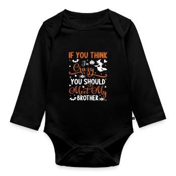 Halloween T-Shirt. Halloween Hoodie. Halloween - Baby Bio-Langarm-Body - Schwarz - Vorne