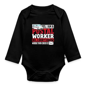 Ja, ich bin Postangestellter Postangestellter - Baby Bio-Langarm-Body - Schwarz - Vorne