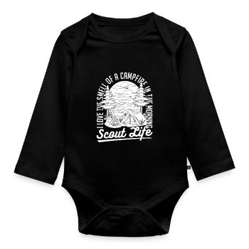 Pfadfinder Lagerfeuer - Baby Bio-Langarm-Body - Schwarz - Vorne